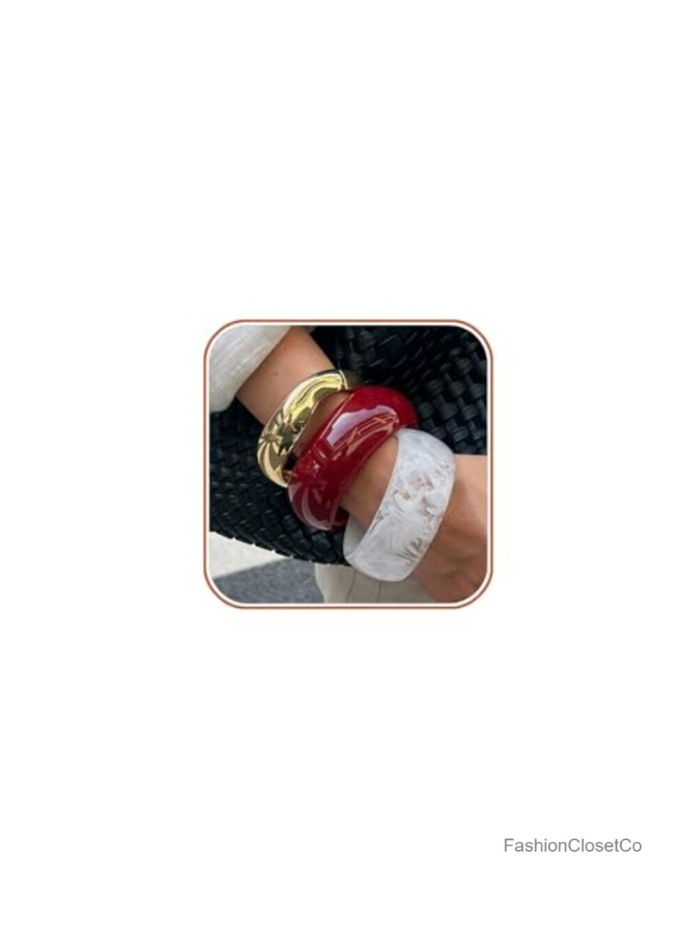 Chunky Gold Resin Bangle Bracelets for Women 3Pcs Vintage Acrylic Wide Cuff